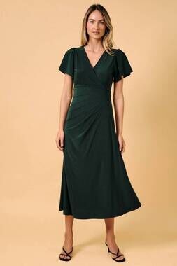 NEW SUNDAY EDITION grace midi dress in emerald green